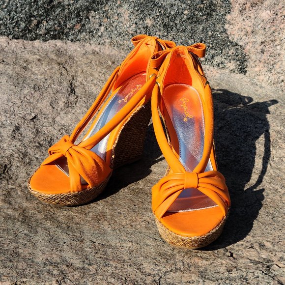 Qupid Orange Wedges - 7 - New - Picture 5 of 5
